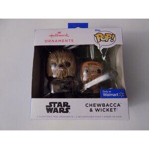 Hallmark Star Wars Chewbacca and Wicket Funko POP! Ornaments